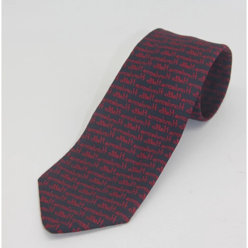 ALYNN NECKWEAR Necktie Hello Handsome Mirror Image Novelty Humor Gift Men's Tie